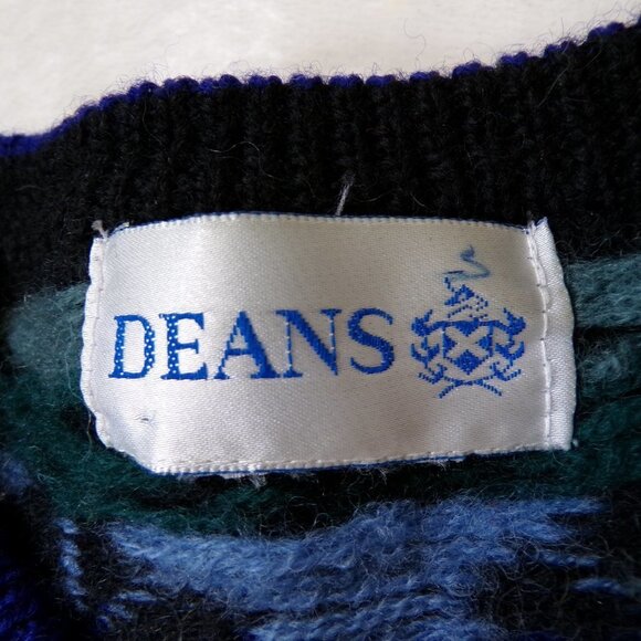 DEANS OF SCOTLAND Vintage Heavyweight Wool Cardigan Stunning Flower Pattern #910 - Picture 10 of 10